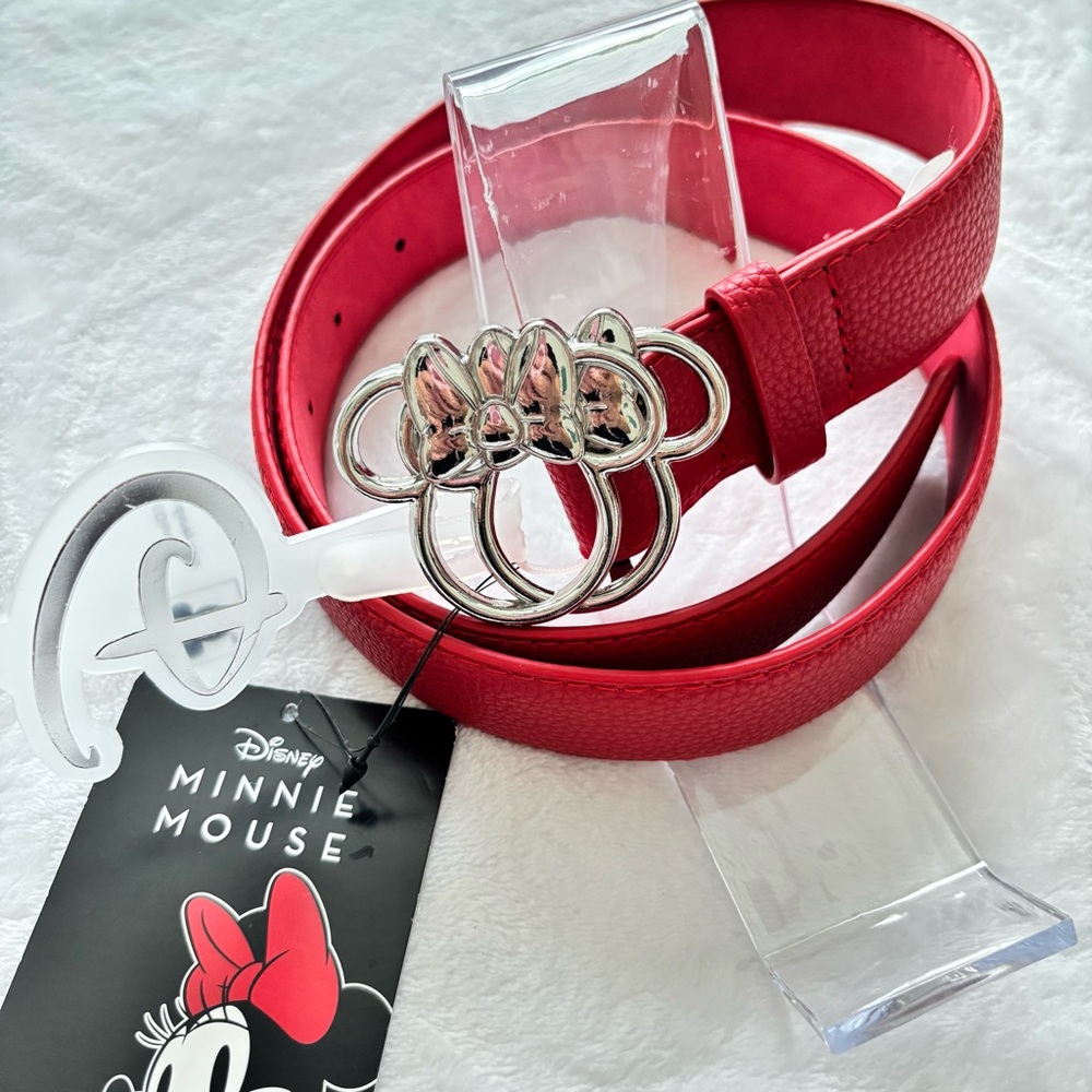 DISNEY Minnie Mouse Red Synthetic Leather Belt—NWT—M